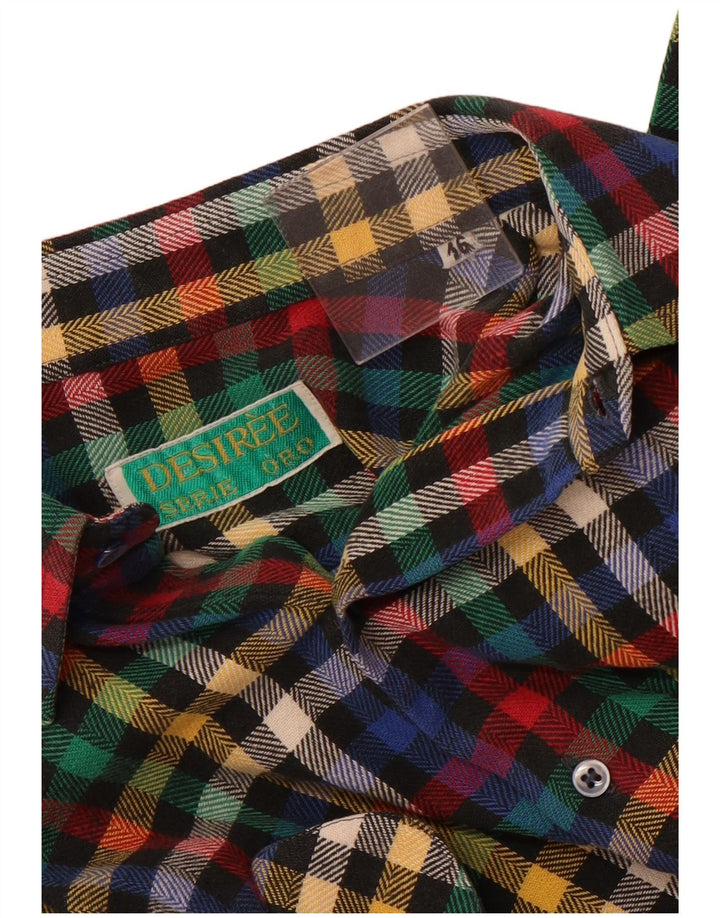 Desiree Camisa de franela para hombre Talla 16 Cuadros multicolores grandes