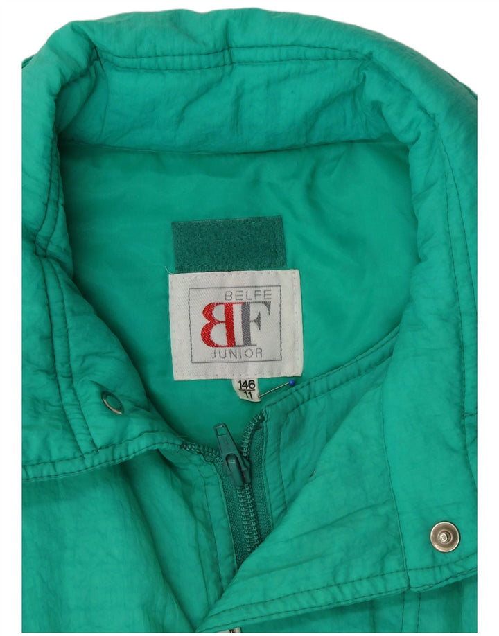 Belfe Chaqueta de esquí con gráfico extragrande para niña 10-11 años Poliamida verde Años 80