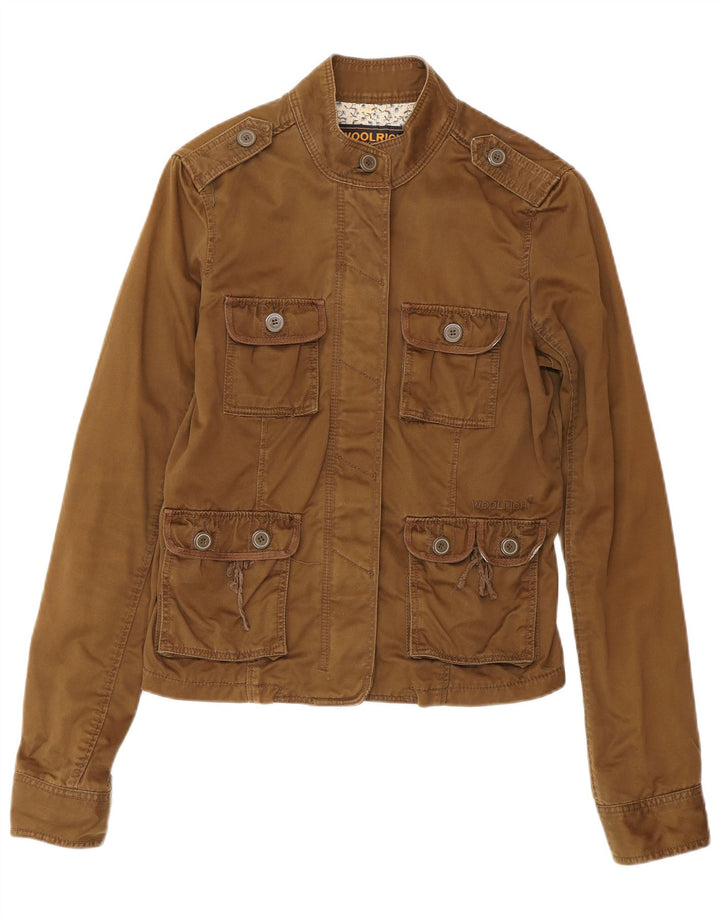 Woolrich Chaqueta militar para mujer UK 12 Algodón marrón medio