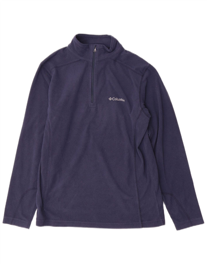 Columbia Jersey de forro polar con cuello y cremallera para hombre pequeño Poliéster azul marino