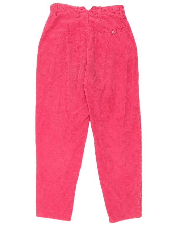 Vintage mujer cintura alta pegado pantalones de pana W26 L25 rosa