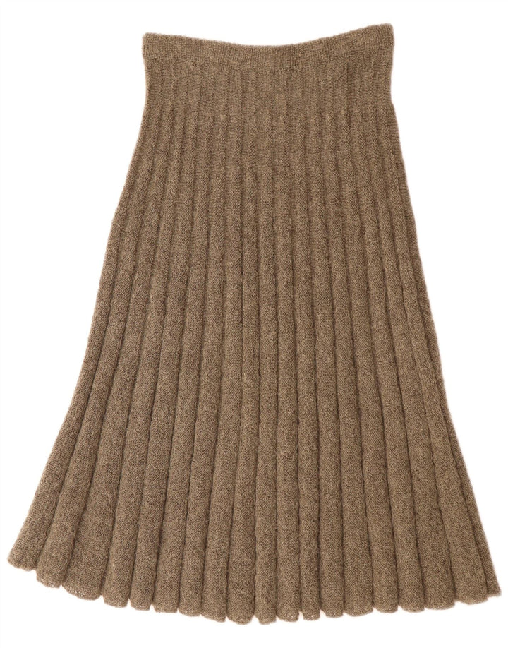 Falda acampanada de punto vintage para mujer W28 Caqui medio