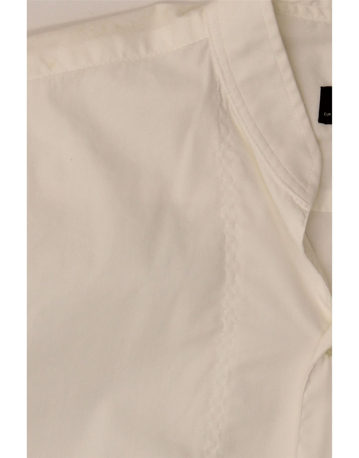 ZARA Hombre Camisa Super Slim Fit Algodón Blanco Mediano
