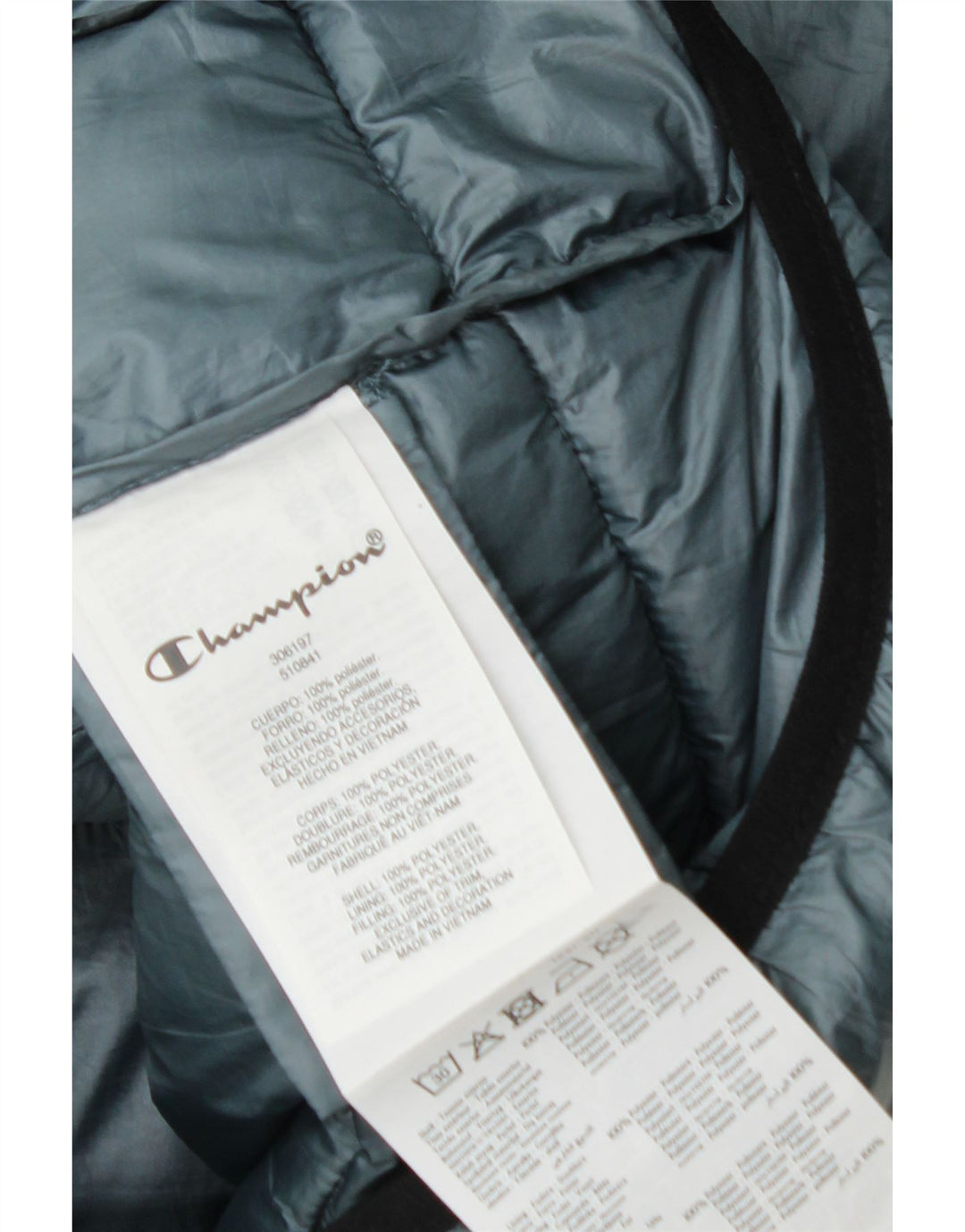 Champion Chaqueta acolchada con capucha para hombre UK 36 Small Poliéster azul