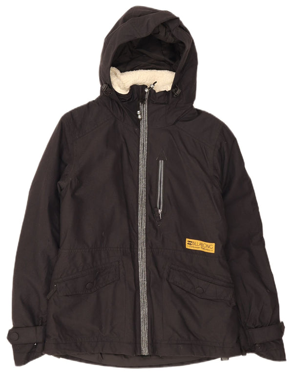 Billabong Chaqueta cortavientos con capucha para mujer UK 10 Small Black Polyamide