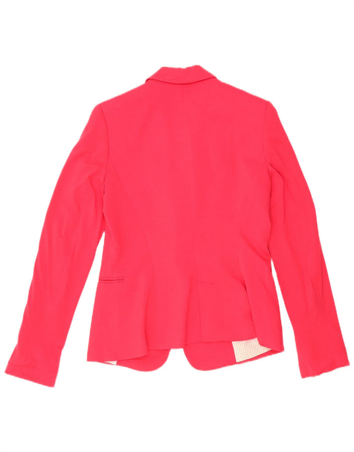 Zara Chaqueta Blazer De 1 Botón Para Mujer UK 42 Viscosa Rosa Mediana