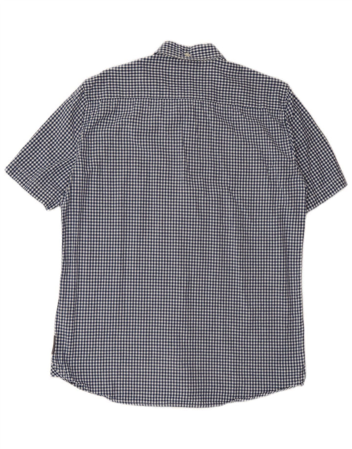 Camisa de manga corta para hombre French Connection de algodón a cuadros en azul marino mediano