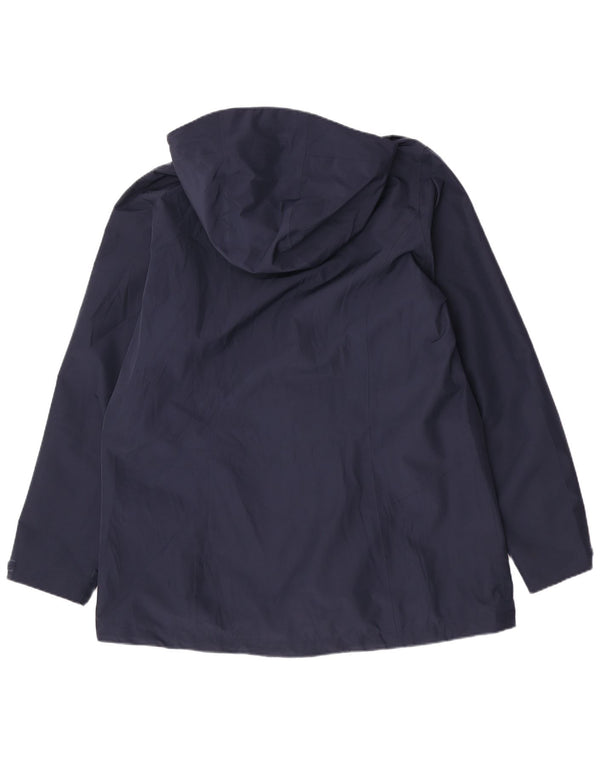 Jack Wolfskin Chaqueta impermeable con capucha y ajuste regular para mujer UK 40 XL Azul marino