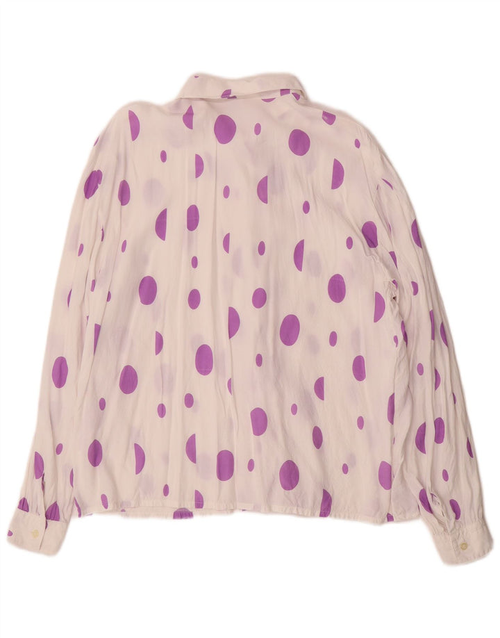 Primavera Firenze Blusa tipo camisa para mujer UK 44 Medium White Spotted