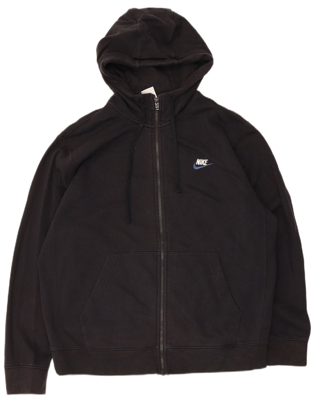 Nike - Sudadera con capucha y cremallera para hombre, talla grande, algodón negro