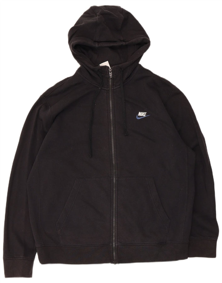 Nike - Sudadera con capucha y cremallera para hombre, talla grande, algodón negro