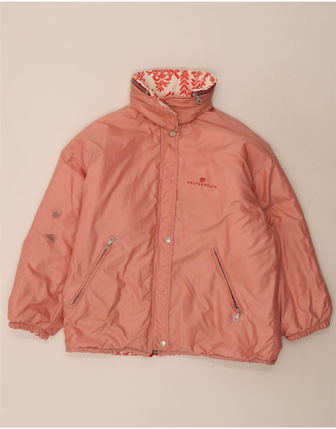Belfe & Chaqueta reversible con capucha extragrande para mujer IT 42 Medium Red Floral