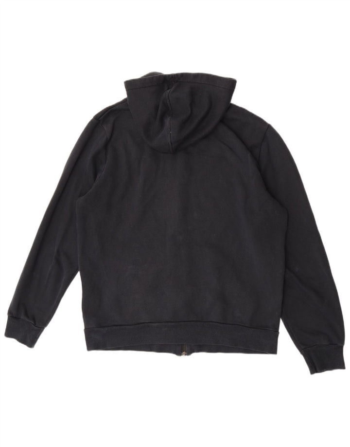 Puma Sudadera con capucha y cremallera para hombre, algodón negro mediano