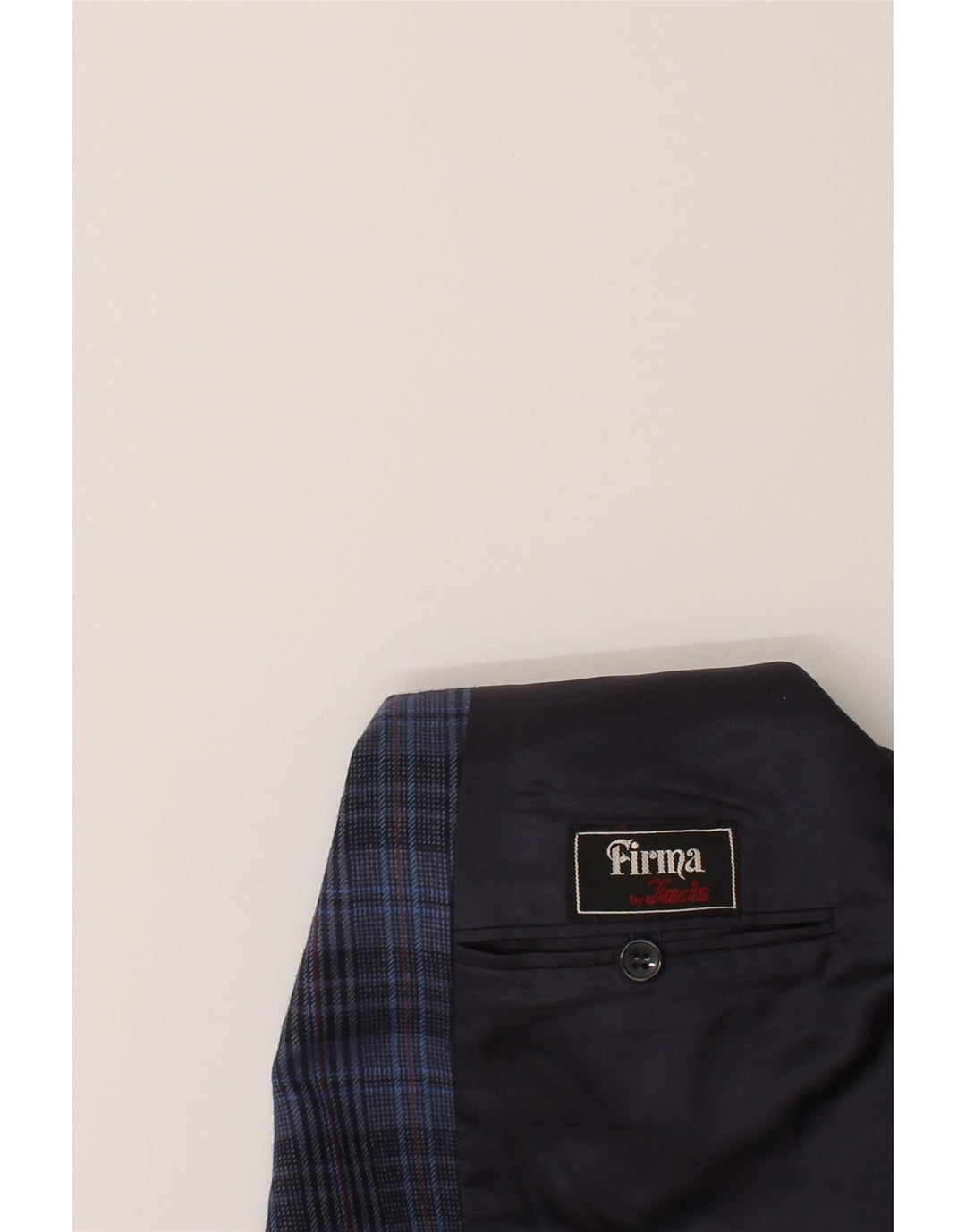 FIRMA Mens 2 Button Blazer Jacket IT 54 2XL Blue Check Wool Vintage FIRMA and Second-Hand FIRMA from Messina Hembry 