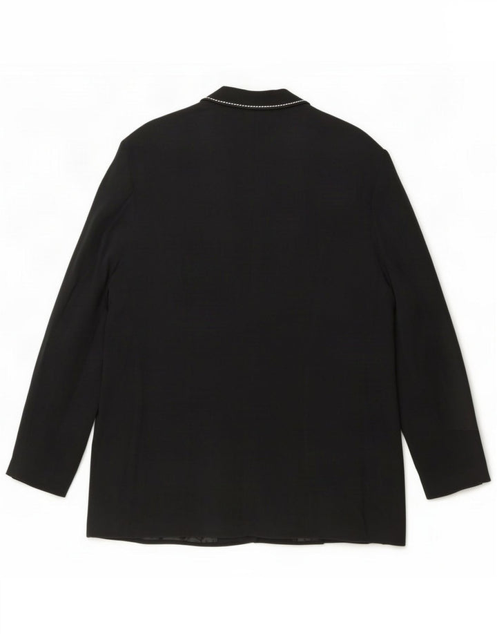 Chaqueta tipo blazer de 3 botones para mujer Marks & Spencer UK 22 3XL Viscosa negra