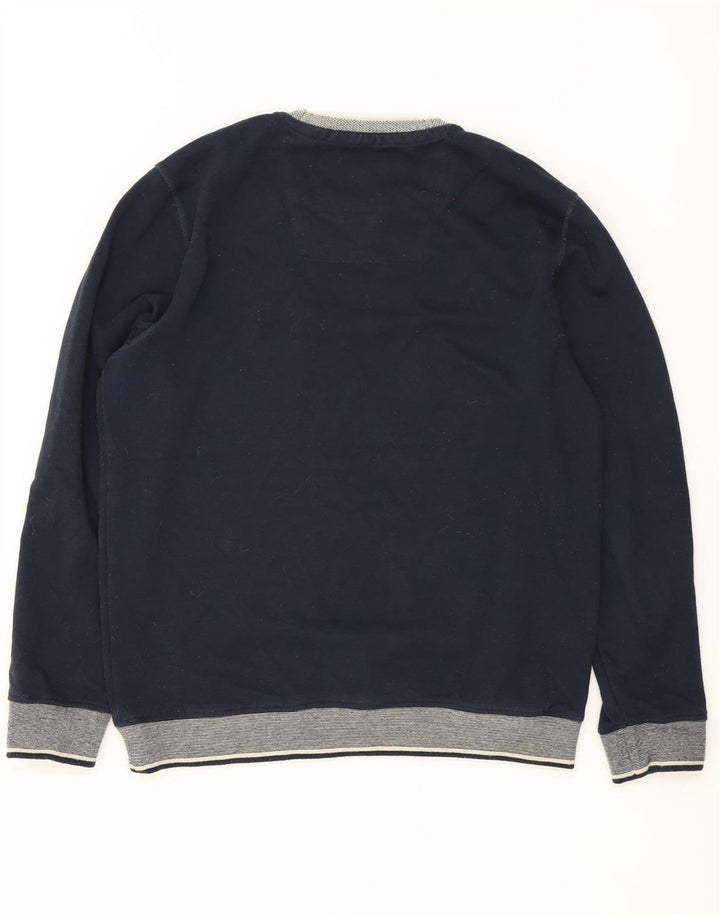 Crew Clothing Hombre Sudadera Jumper Grande Azul Marino Colorblock Poliéster