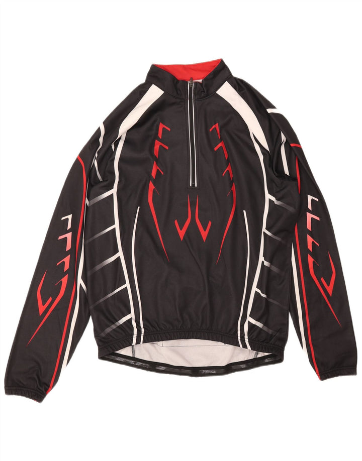 CRANE Top de chándal con cuello y cremallera para hombre IT 52 Large Black Geométrico