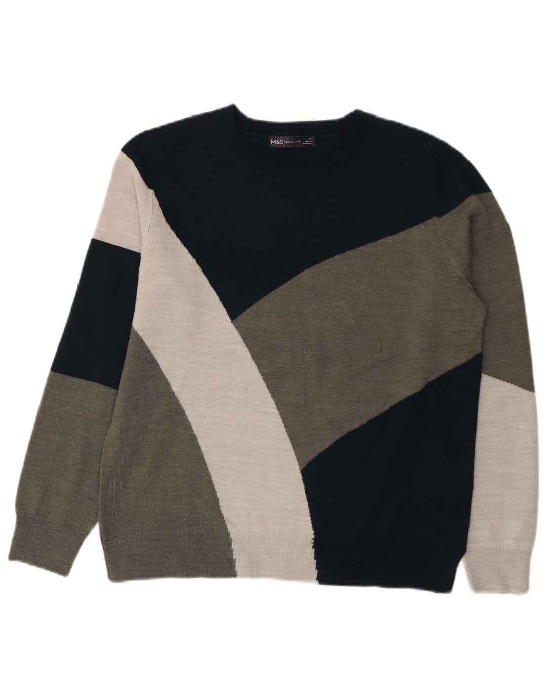 Marks & Spencer Jersey con cuello barco para mujer, talla 40, talla grande, multicolor