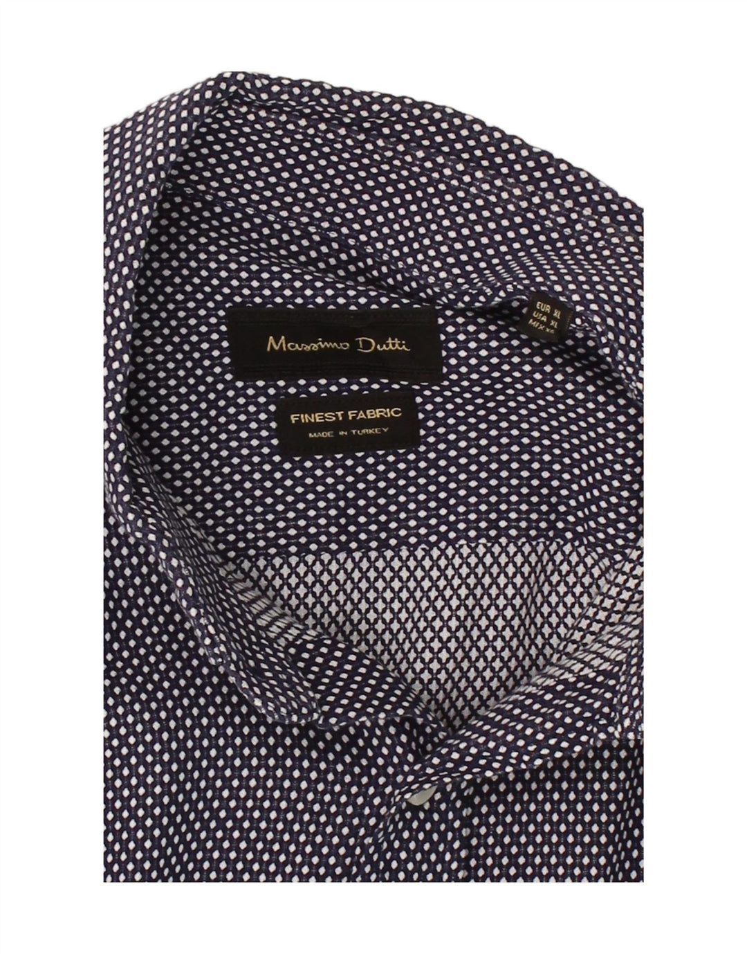 MASSIMO DUTTI Mens Shirt XL Navy Blue Spotted