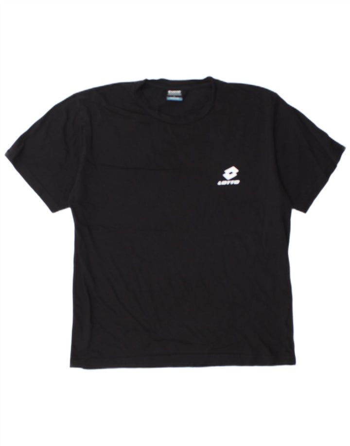 Lotto - Camiseta para hombre, talla grande, color negro, algodón