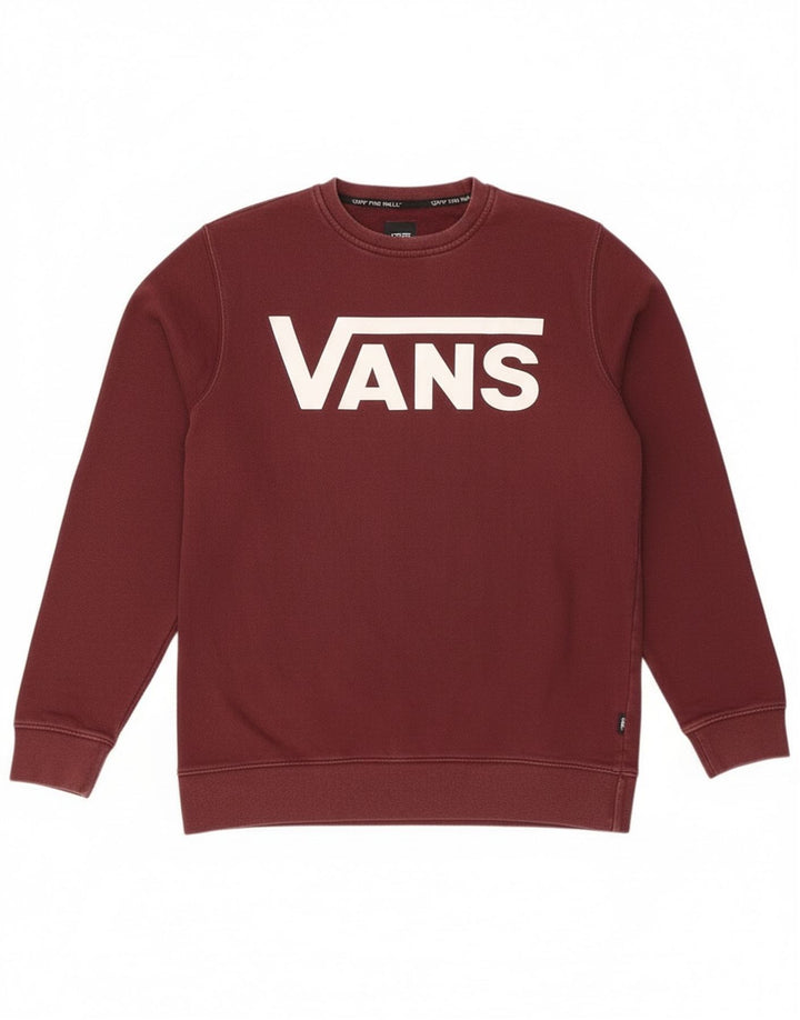 Vans Hombre Graphic Sudadera Jumper Small Borgoña Algodón
