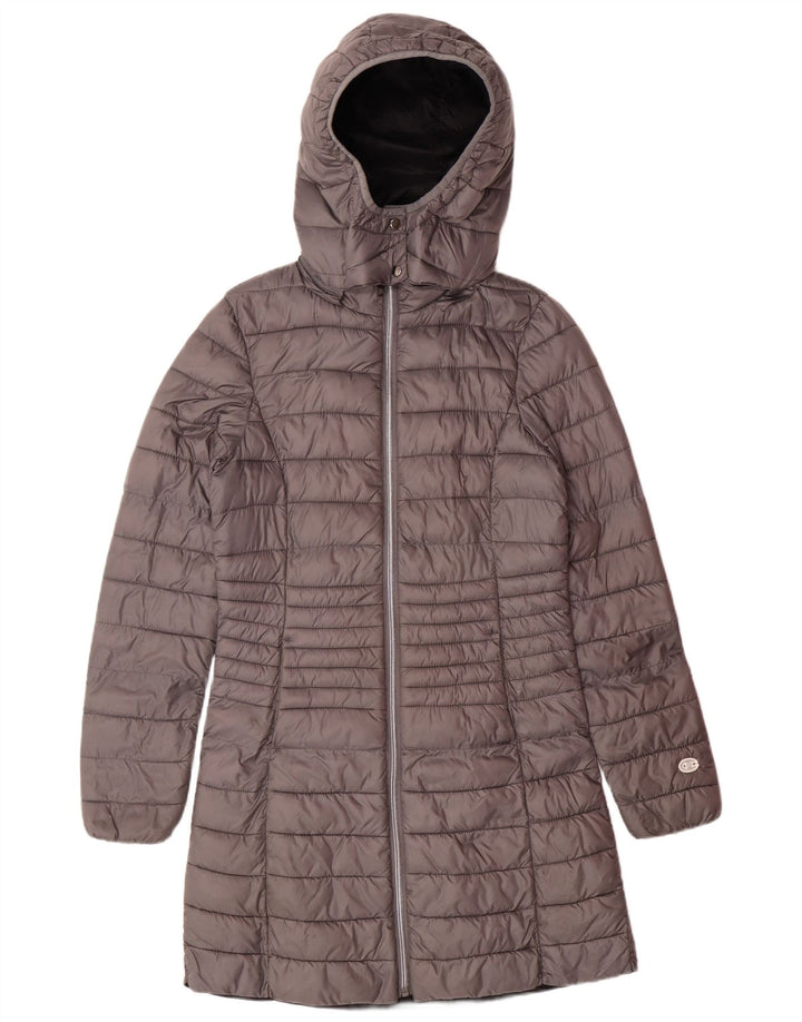 CHAMPION Abrigo acolchado con capucha para mujer IT 42 Poliamida gris medio