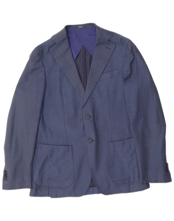 Chaqueta tipo blazer Boggi de corte regular con 2 botones para hombre IT 48 Algodón azul medio