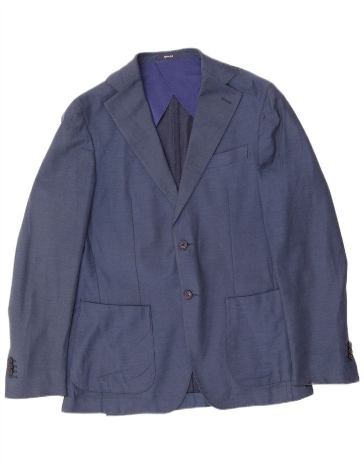 Chaqueta tipo blazer Boggi de corte regular con 2 botones para hombre IT 48 Algodón azul medio
