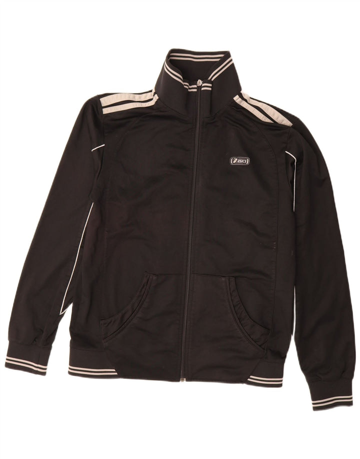 Asics Mens Graphic Chándal Top Chaqueta Pequeña Poliéster Negro