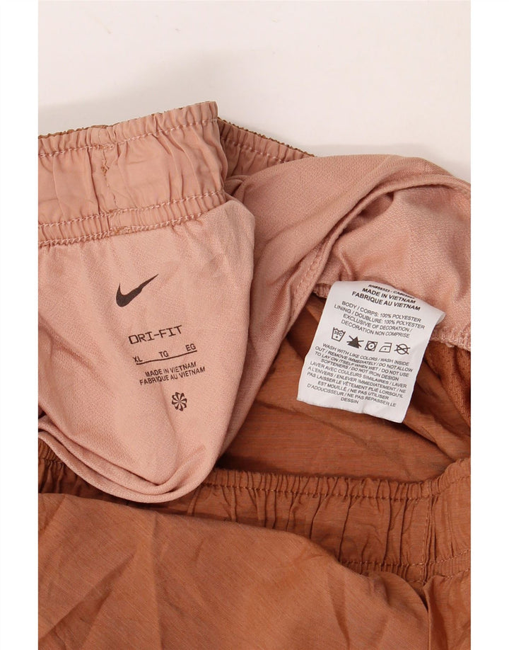 NIKE Pantalones cortos deportivos Dri Fit para mujer UK 40 XL Poliéster marrón