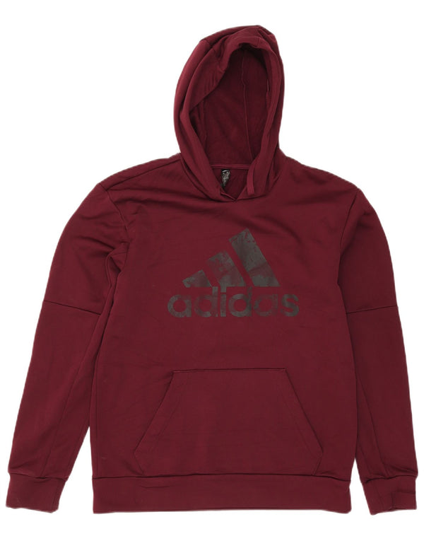 Adidas Hombre Aeroready Graphic Sudadera con capucha Jumper Pequeño Borgoña Poliéster