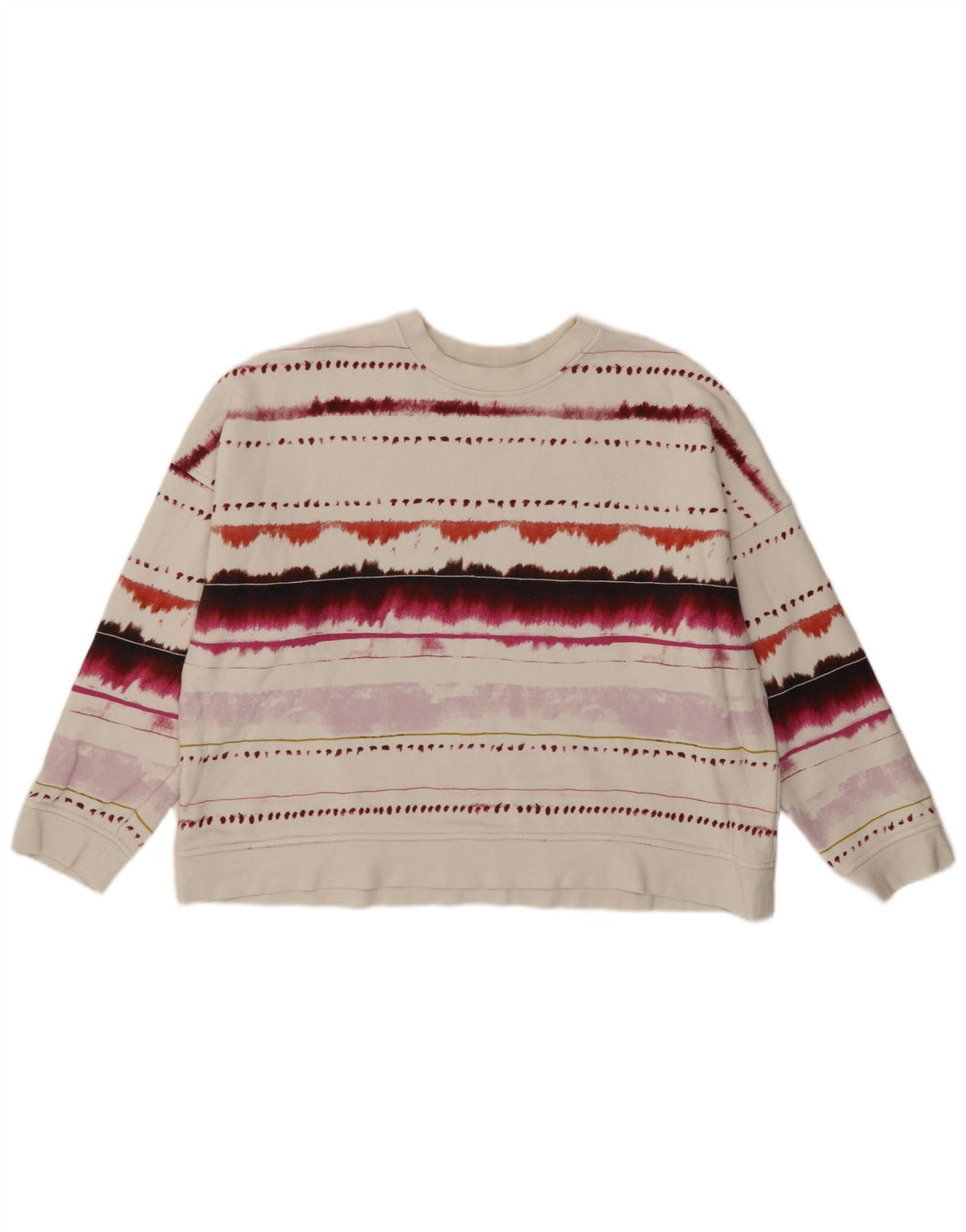 Whistle - Sudadera extragrande para mujer, talla 40, tamaño mediano, color blanco geométrico