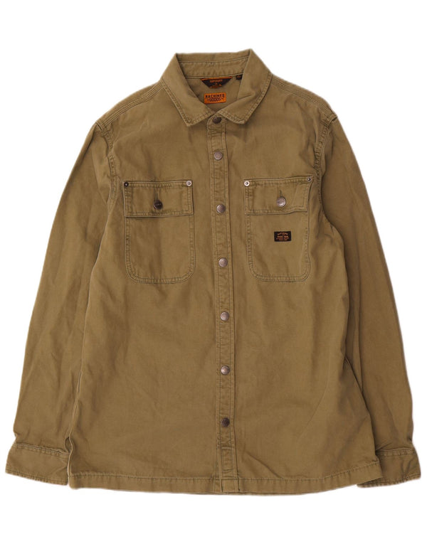 Superdry Camisa Sobrecamisa Grande De Algodón Caqui Para Hombre
