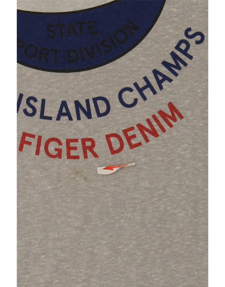 Tommy Hilfiger Camiseta gráfica para hombre Top grande poliéster moteado gris