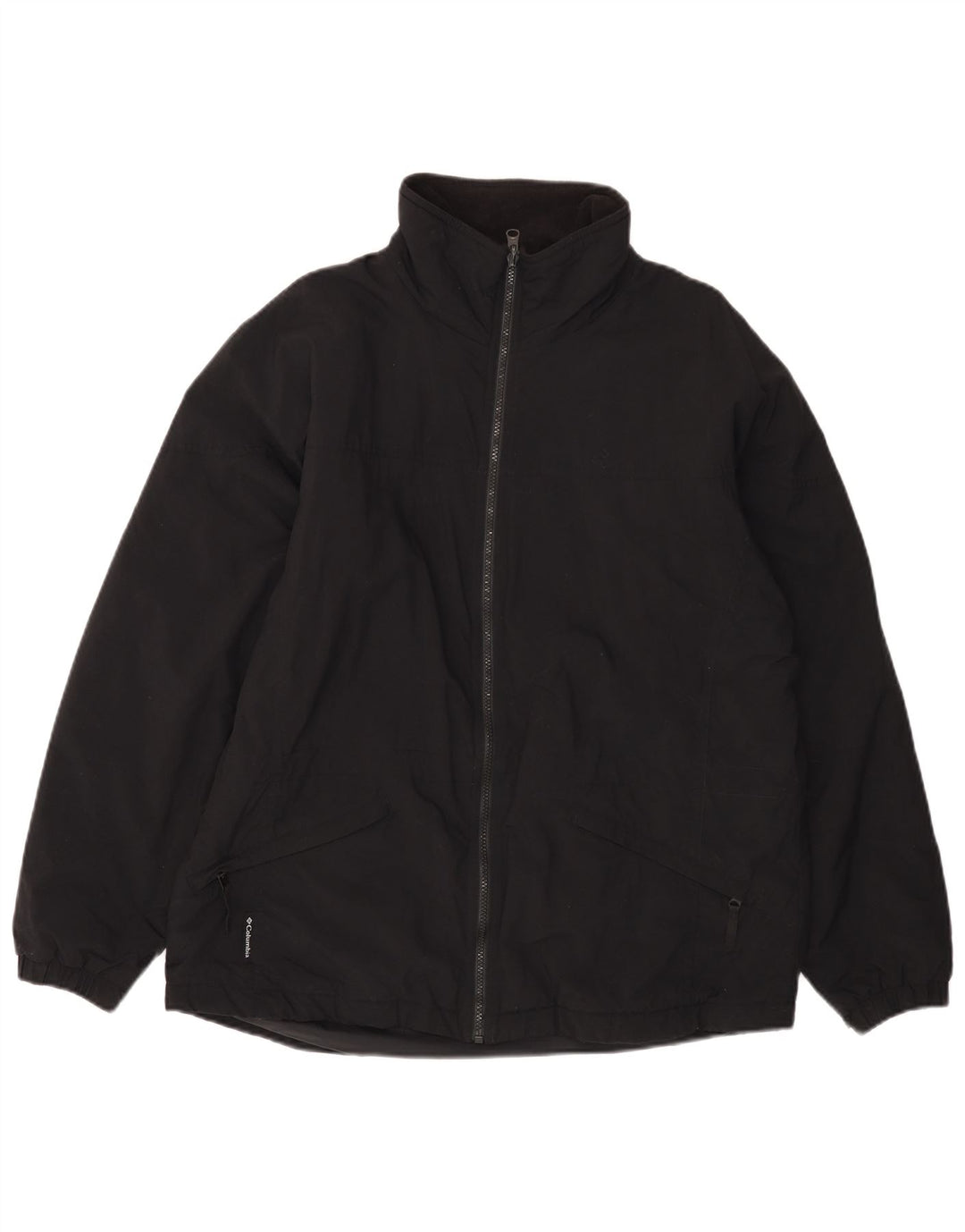 COLUMBIA Chaqueta cortavientos con forro holgado para mujer UK 46 Large Nylon negro