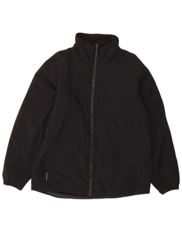 COLUMBIA Chaqueta cortavientos con forro holgado para mujer UK 46 Large Nylon negro
