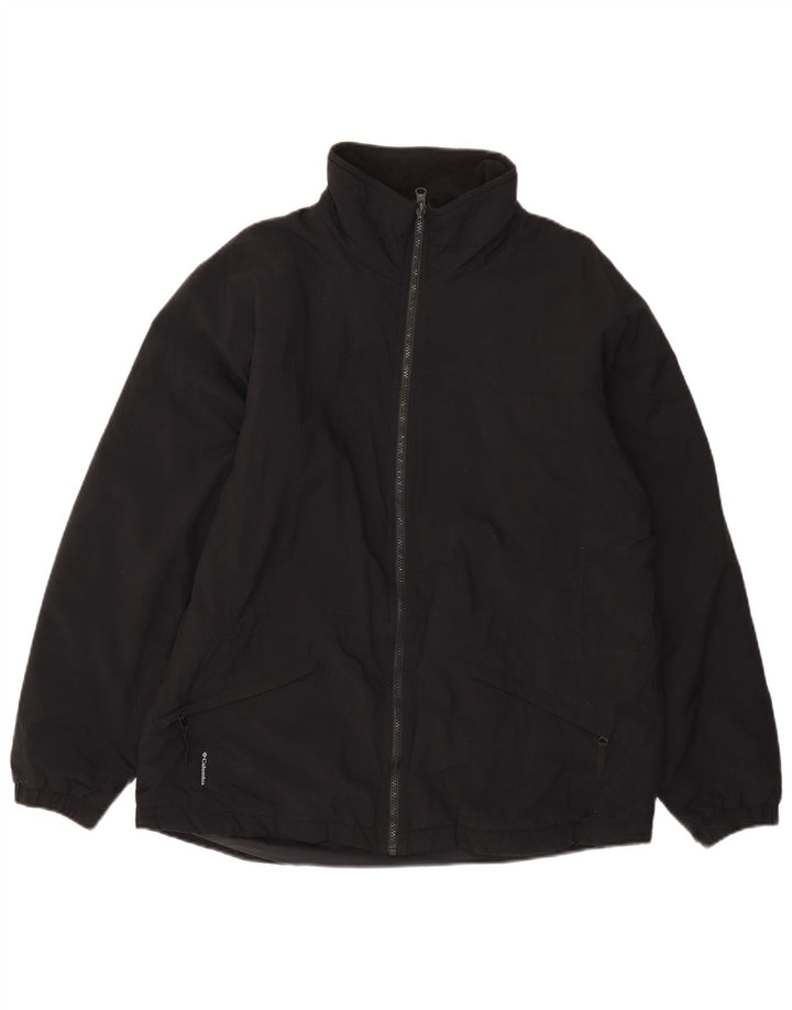 COLUMBIA Chaqueta cortavientos con forro holgado para mujer UK 46 Large Nylon negro