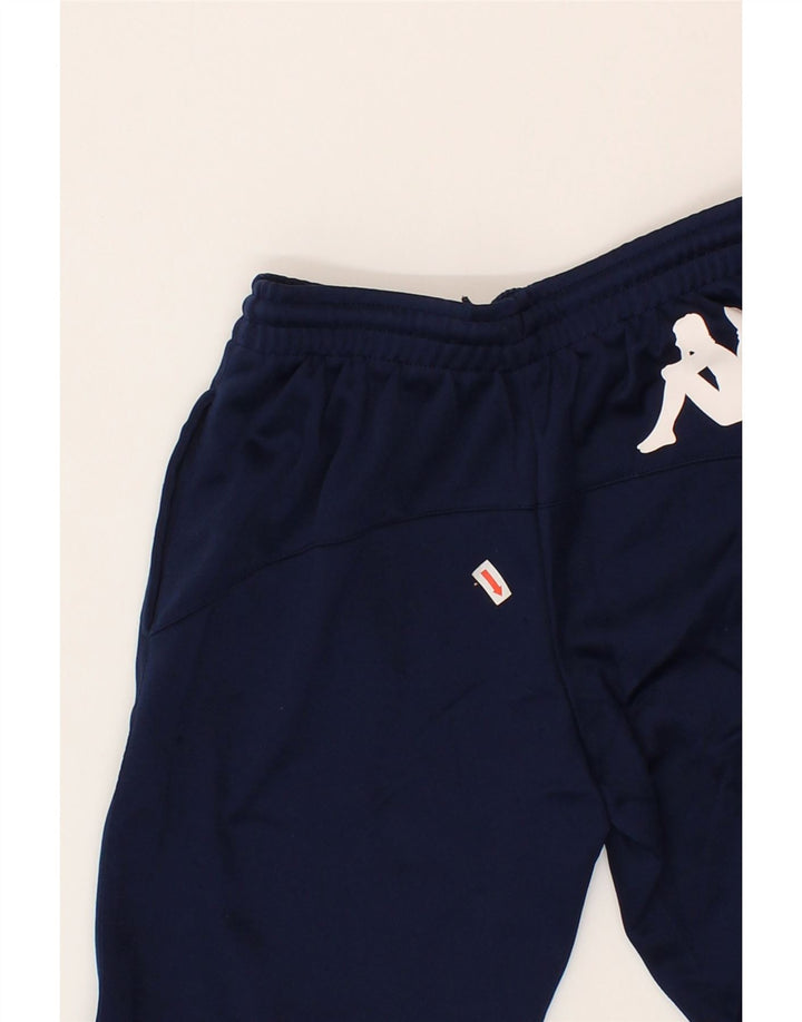 KAPPA Boys Graphic Sport Shorts 7-8 Years Navy Blue Polyester Vintage Kappa and Second-Hand Kappa from Messina Hembry 