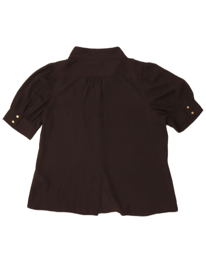 Dkny Blusa de manga corta para mujer UK 40 XL Poliéster negro