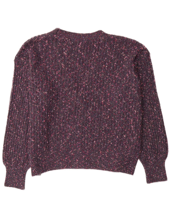 Marks & Spencer Suéter tipo cárdigan para mujer Reino Unido 46 Grande Púrpura moteado