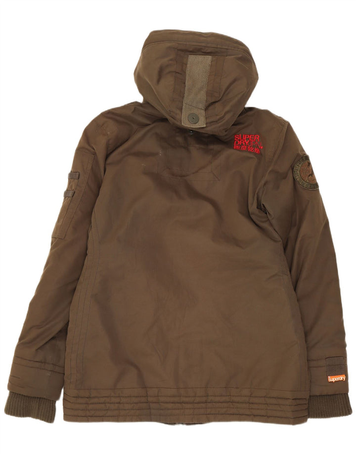Superdry Chaqueta Cortavientos Con Capucha Para Mujer UK 46 Large Poliéster Caqui