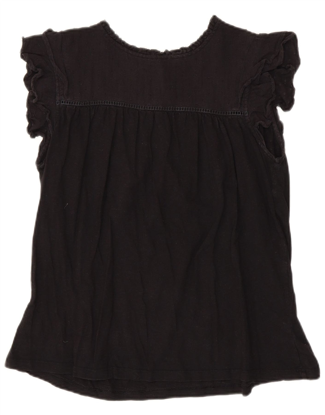 Blusa para mujer Fat Face Top UK 44 Grande Algodón negro