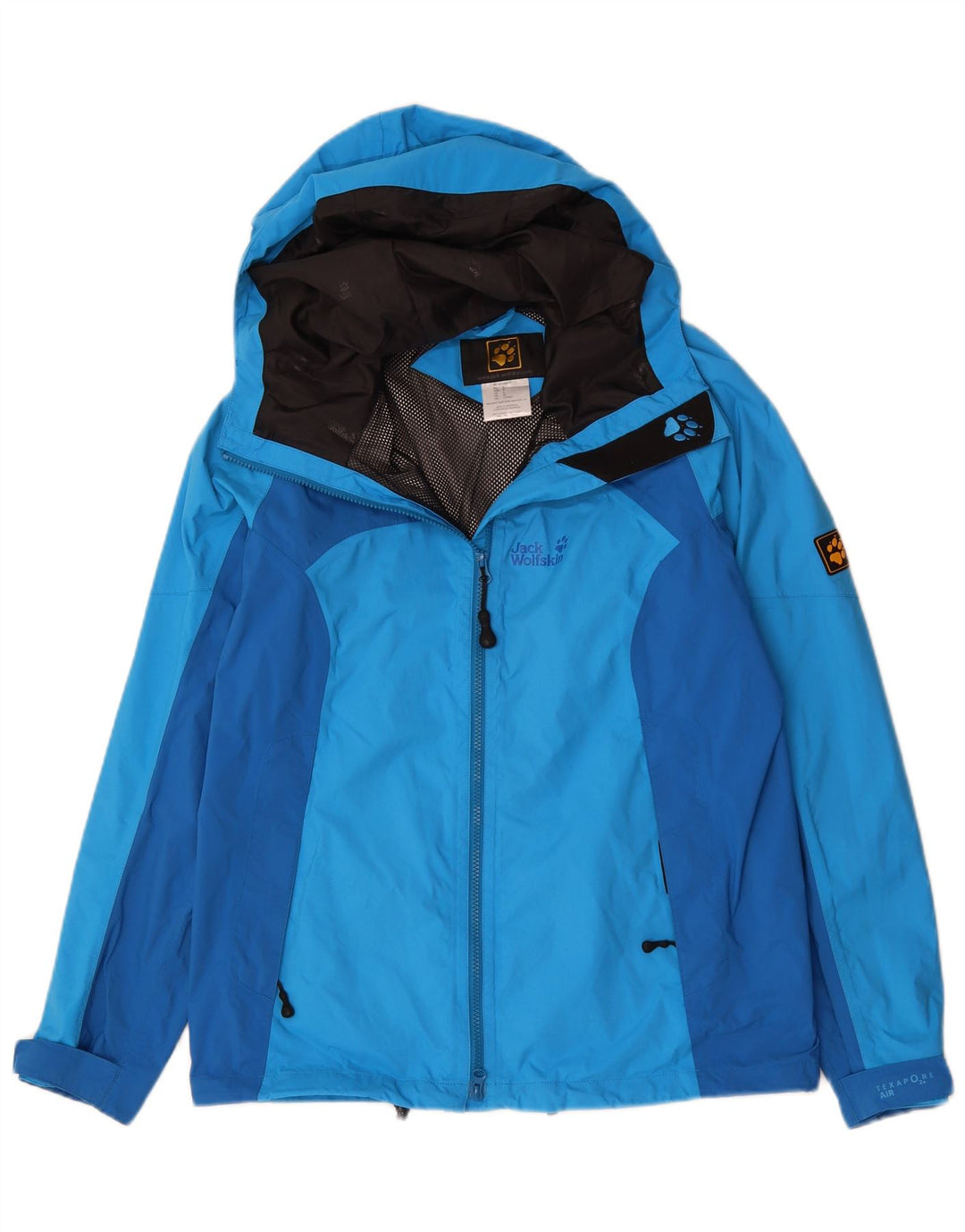 Jack Wolfskin Chaqueta impermeable con capucha para hombre UK 34 Small Azul Colorblock