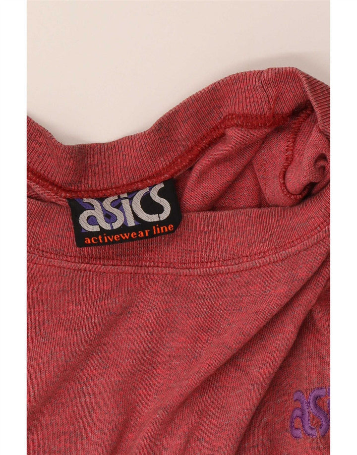 Asics Hombre Graphic Top Manga Larga XL Rojo Colorblock Algodón