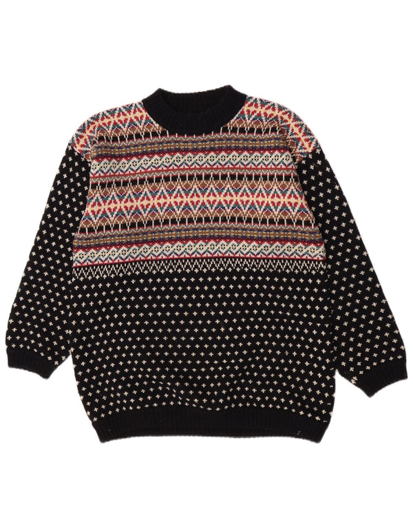 Esprit Suéter tipo jersey con cuello alto para hombre UK 36 Small Azul marino Fair Isle