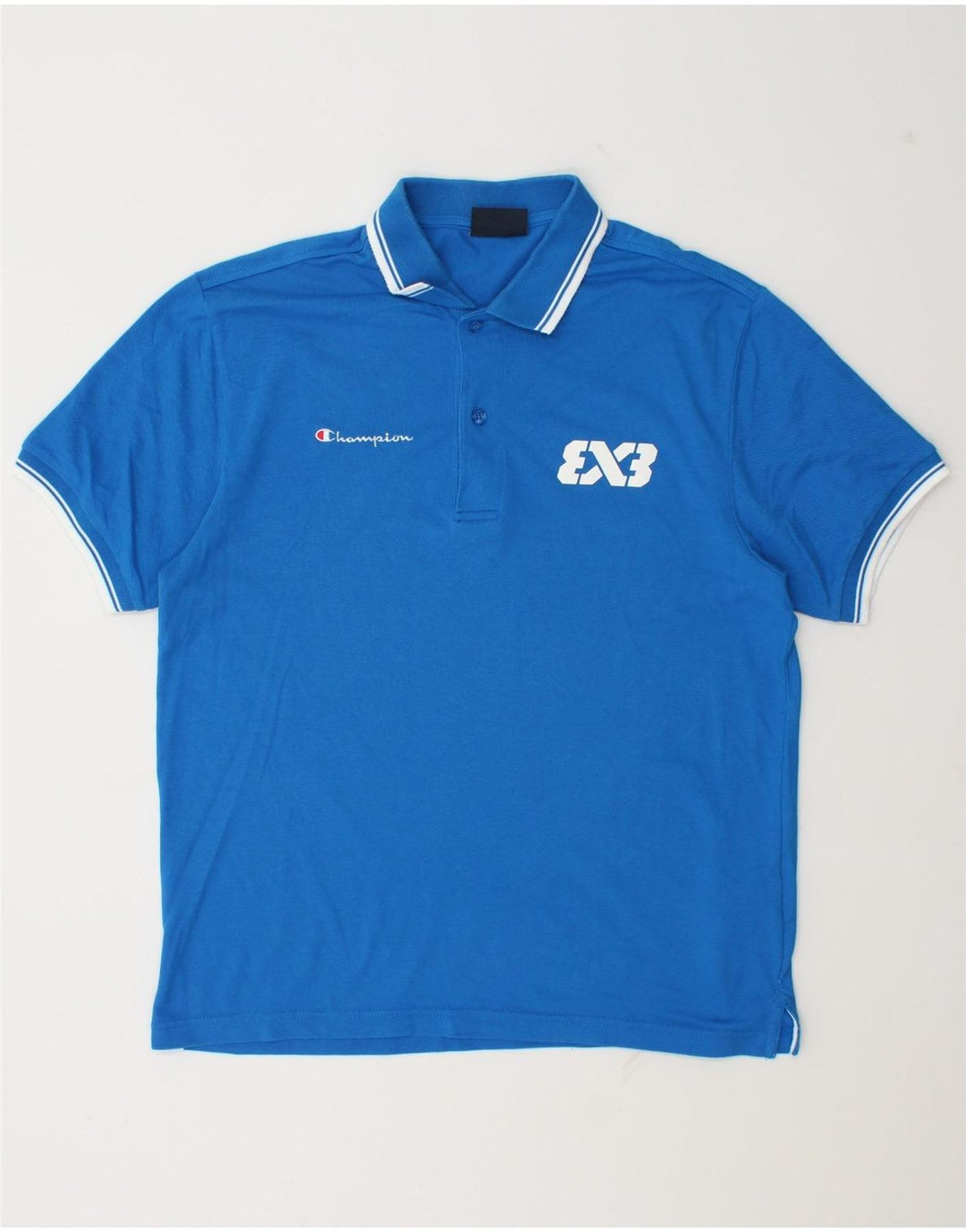Champion Polo Gráfico Para Hombre De Algodón Azul Medio