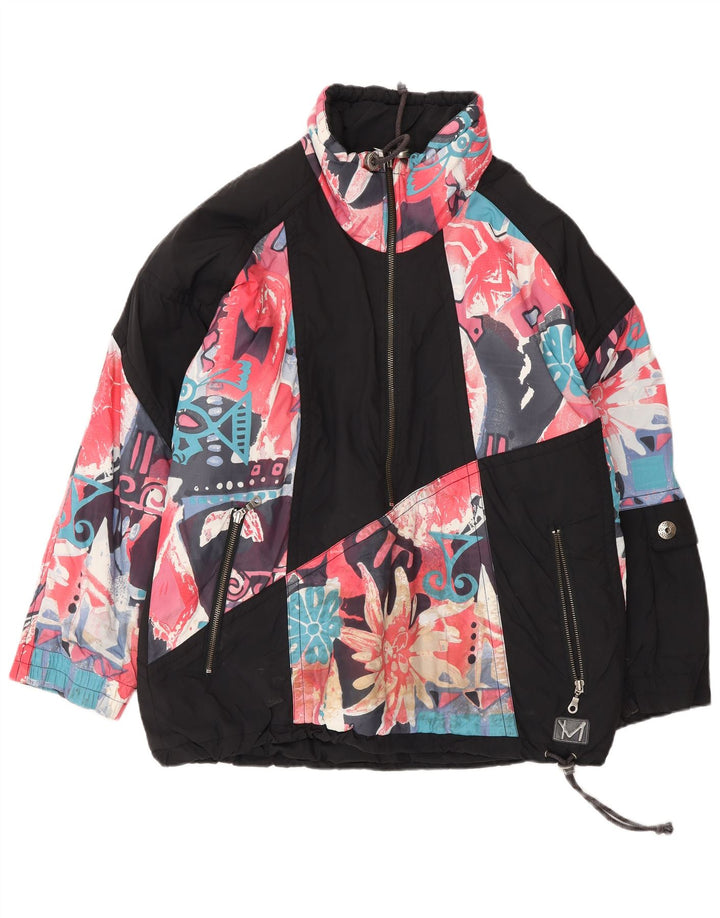 MAIER Chaqueta cortavientos de gran tamaño para hombre UK 6 XS Negro Floral