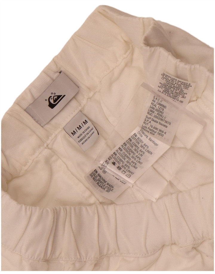 Pantalones cortos chinos Quiksilver para hombre medianos W30 algodón blanco