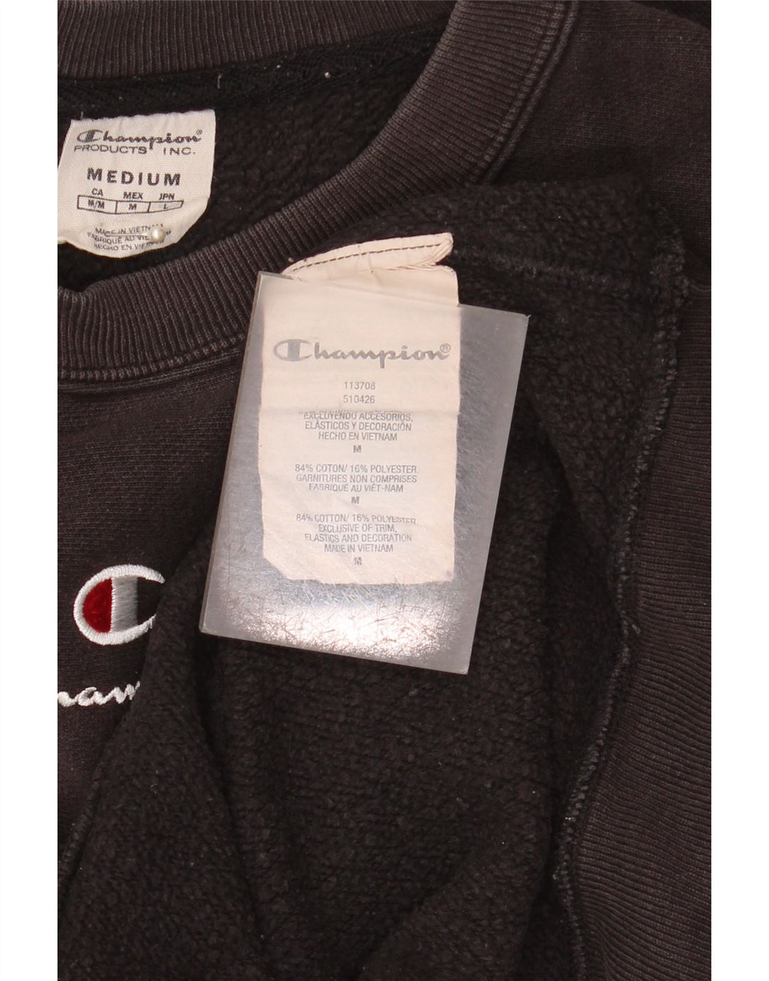 Champion Sudadera Jumper Medium Negro Algodón Hombre