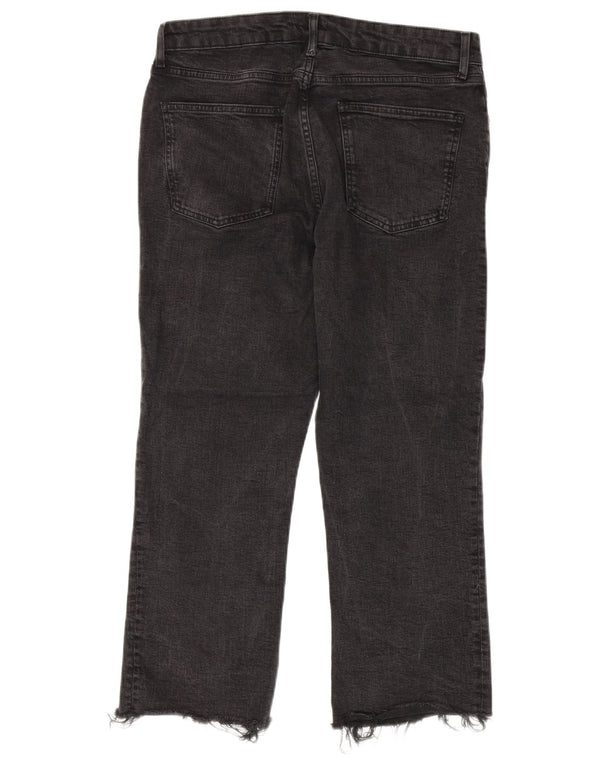 Zara Vaqueros Cortos De Cintura Alta Para Mujer EU 44 XL W34 L25 Algodón Gris